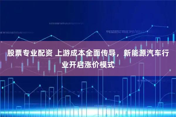 股票专业配资 上游成本全面传导，新能源汽车行业开启涨价模式